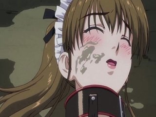 Masturbating anime maid