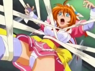 Busty blonde anime teen