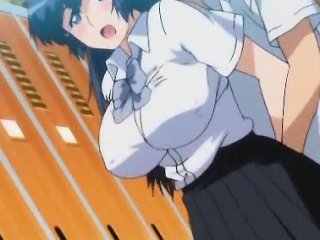 Pussy flashing hentai school girl banged upskirt